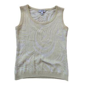 ST JOHN Sport Marie Gray Yellow Scoopneck Tank Top Size XS
